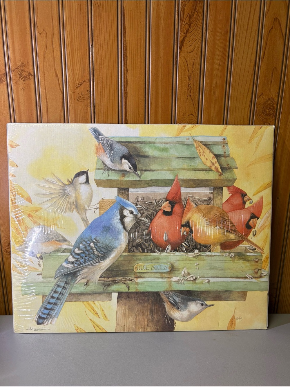 Hallmark Blue and Red Birds at Feeder Canvas Art